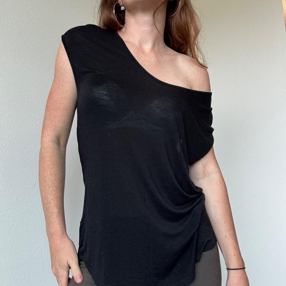 Metalicus black slouchy off the shoulder top